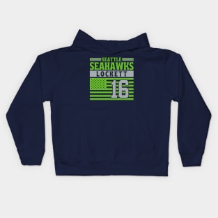 Seattle Seahawks Lockett 16 American Flag Football Kids Hoodie